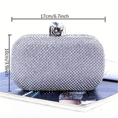Glitter Rhinestone Clutch Purse Handbag for Prom