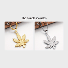 Men's Maple Leaf Pendant Necklace Long Ladies Sweater Chain