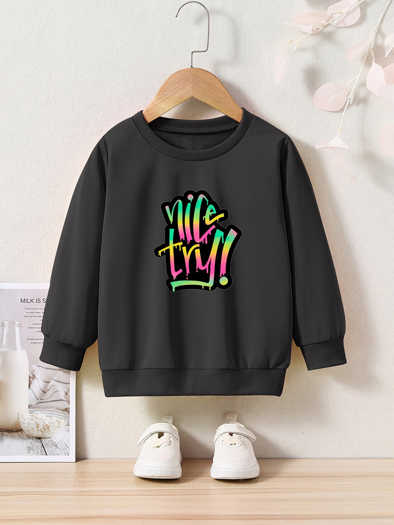 OERYUI Toddler Kids Long Sleeve Sports Sweatshirt Top