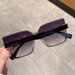 Oversized Rimless Sunglasses Gradient Lens UV400