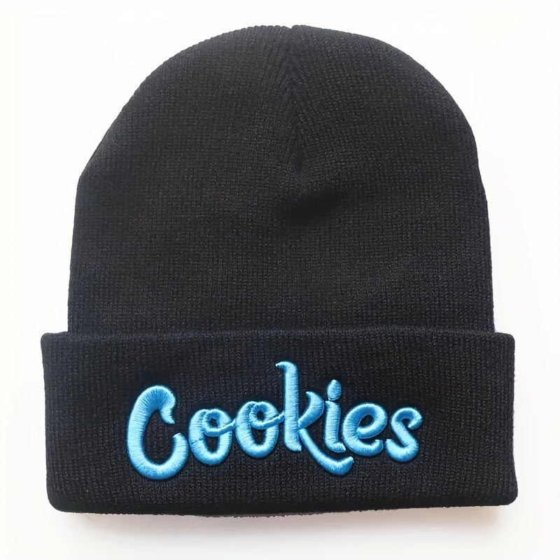 Letter Embroidery Cotton Beanie Solid Knit Hat Hip Hop Unisex Couple Skull Hats