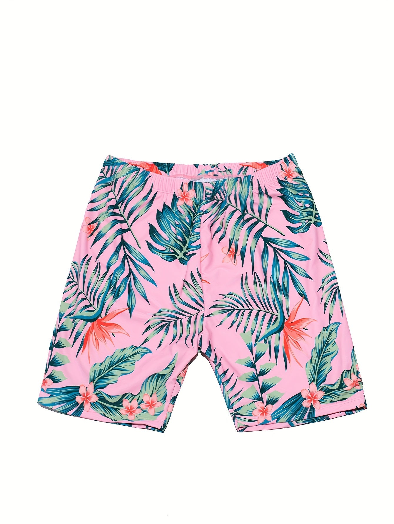 Men's Swim Trunks Tropical Plants Print Board Shorts