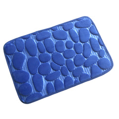 Memory Foam Bath Rug Cobblestone Embossed Bathroom Mat