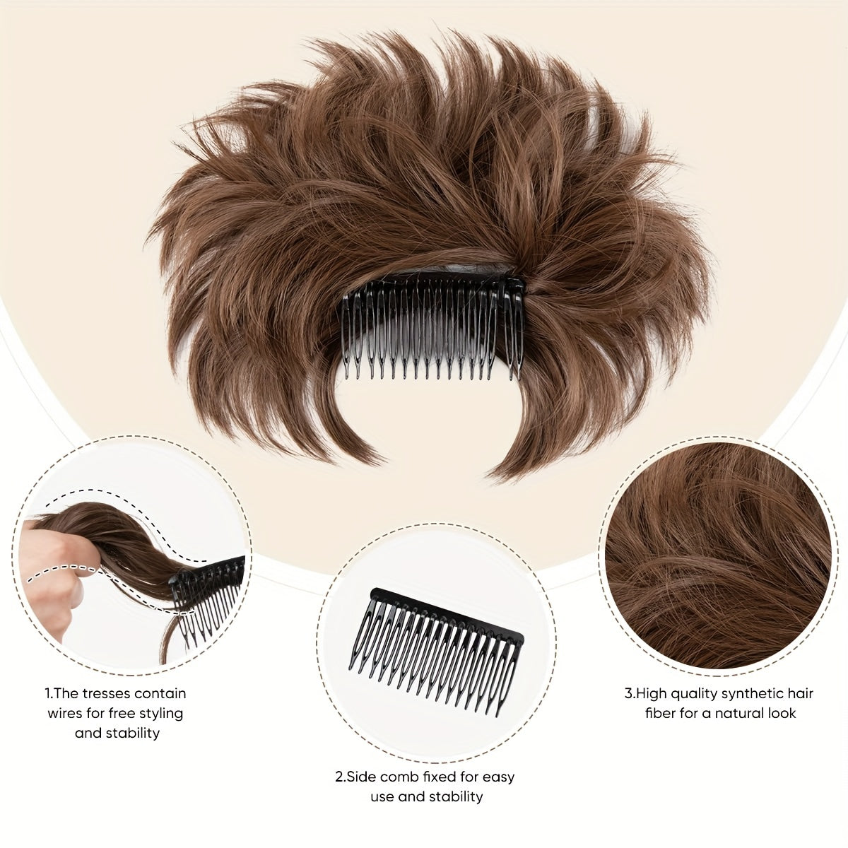 Blonde Messy Bun Hair Piece Side Comb Clip In Hair Bun Hairpiece Synthetic Hair