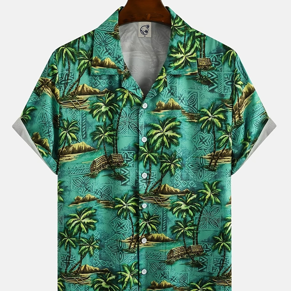Men's Short Sleeve Hawaiian Shirts Beach Button Up Summer
