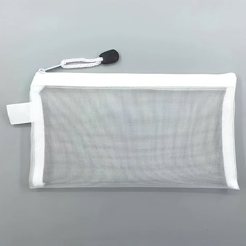1pc Transparent Mesh Pen Bag Large Capacity Pencil Bag