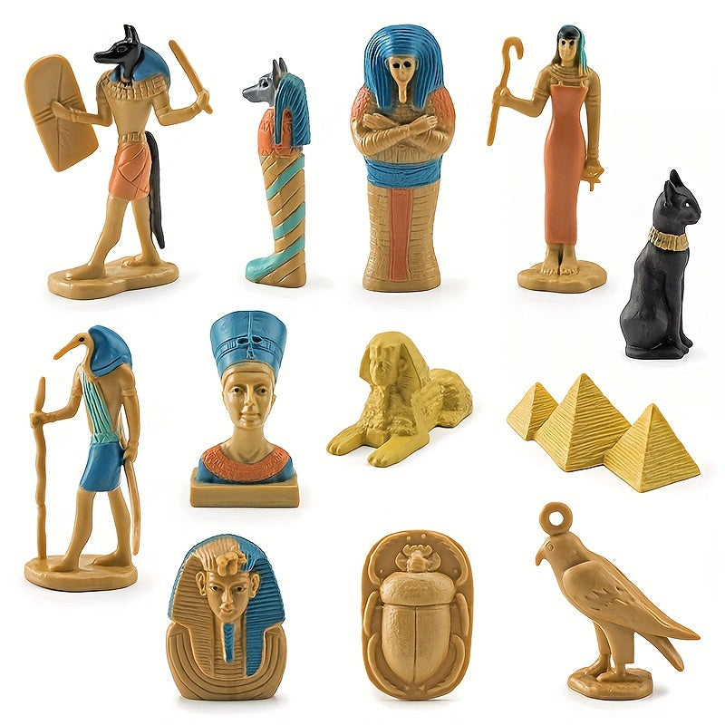 12-Piece Egyptian Pyramid Lion Face Mummy Box Toy Set
