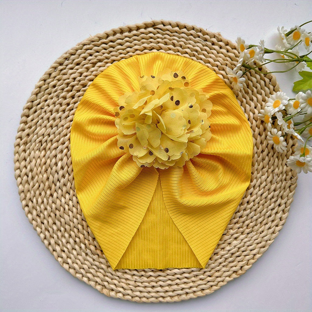 Soft Elastic Strip Flower Baby Hat For Girl