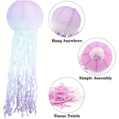 Jellyfish Lantern DIY Strap Beard Gradient Lantern Museum Decor Supplies