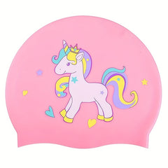 Silicone Animal Waterproof Swimming Cap Long Hair Anti slip Elastic Swim Cap