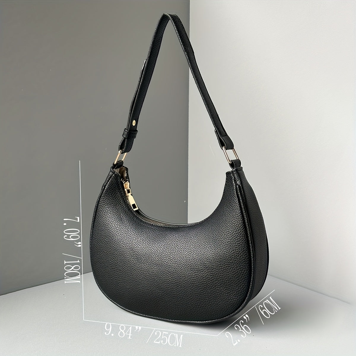 Solid Crescent Bag Minimalist Underarm Bag