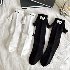 Funny Cartoon Eyes Mid Tube Socks Women's Stockings