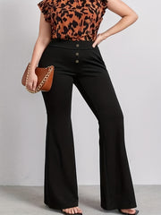  High Rise Flared Leg Trousers