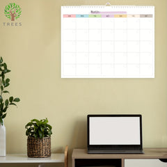 12 Month Undated Planner Wall Calendar & Note Pad