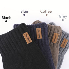 Men's Knitted Touch Screen Gloves with Fleece Lining