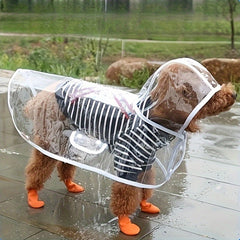 Transparent Pet Raincoat Outdoor Pet Supplies Puppy Hooded Raincoat