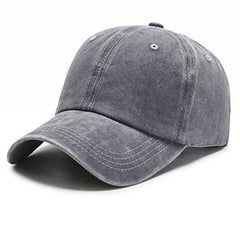 Retro Old Baseball Cap Curved Brim Peaked Hat Adjustable Solid Hat