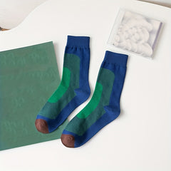 3 Pairs Colorblock Crew Socks Women's Stockings