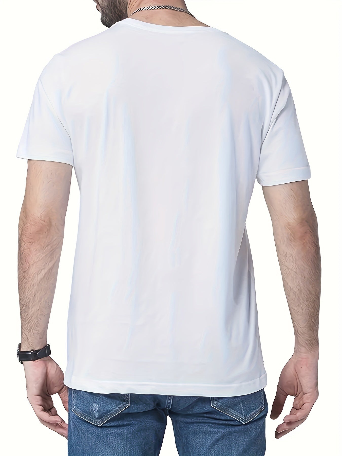 Funny Meme Sperm Print Men's Graphic Crew Neck T shirt Casual Comfy Tees
