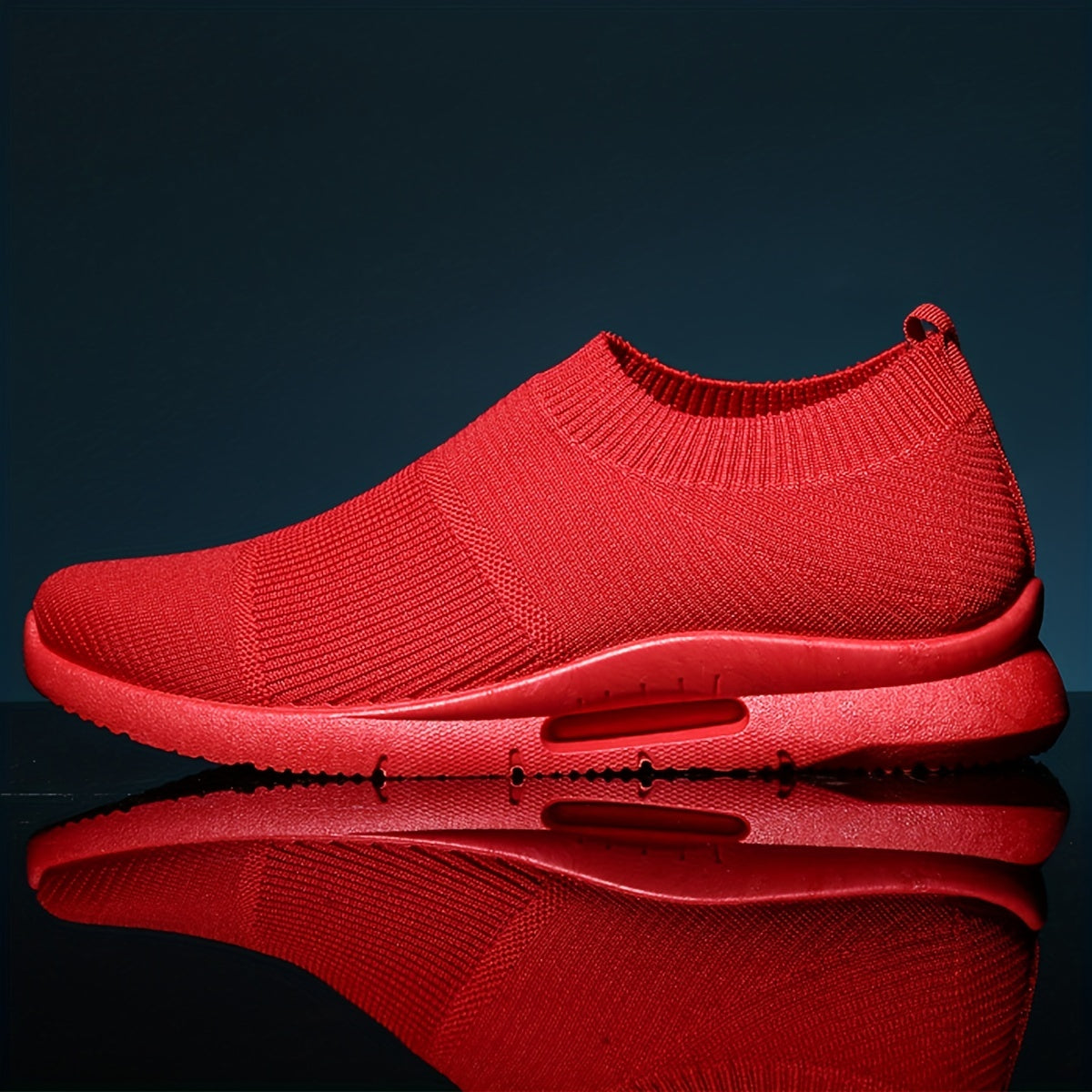 Women's Low Top Knitted Sneakers Lightweight Slip On Sports Shoes