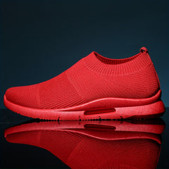 Women's Low Top Knitted Sneakers Lightweight Slip On Sports Shoes