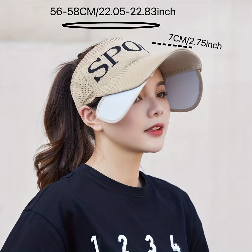 Adjustable Brim Visor Hat Knitted Sport Sun Hat Casual Golf Baseball Cap