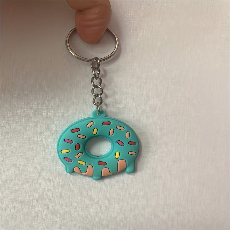 Donut PVC Keychain For Backpack Car Key