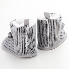 Cartoon Bear Soft Boots for Baby Boys - Warm Fleece Indoor Outdoor Walking
