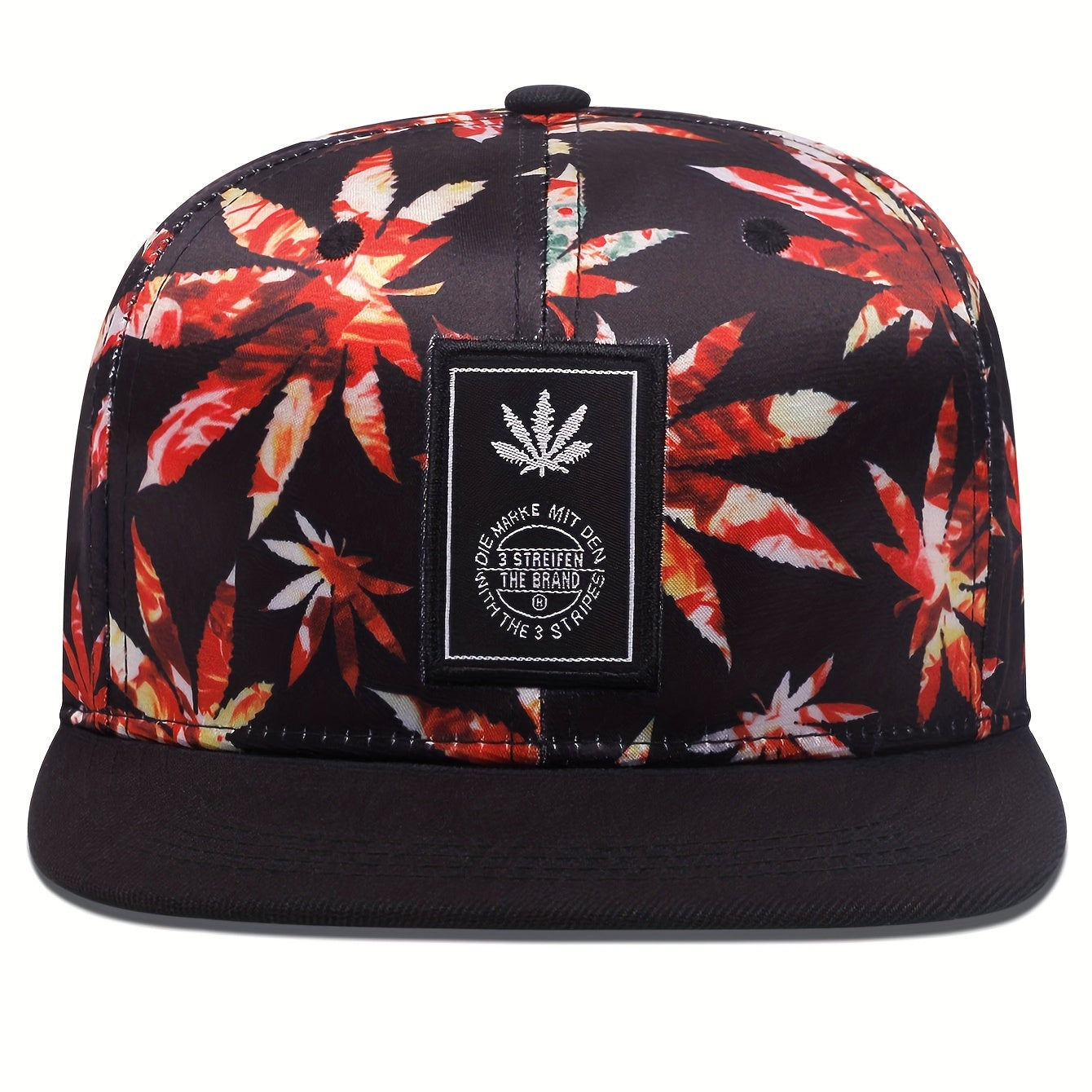 Leaf Print Hip Hop Snapback Hat Unisex Baseball Cap Lightweight