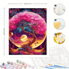 Tree And Moon Paint By Number Kits On Canvas