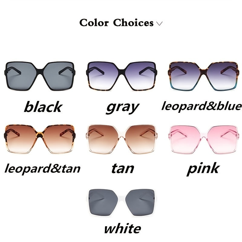Square Frame Polarized Sunglasses Gradient Lens Vintage Eyewear
