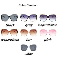 Square Frame Polarized Sunglasses Gradient Lens Vintage Eyewear