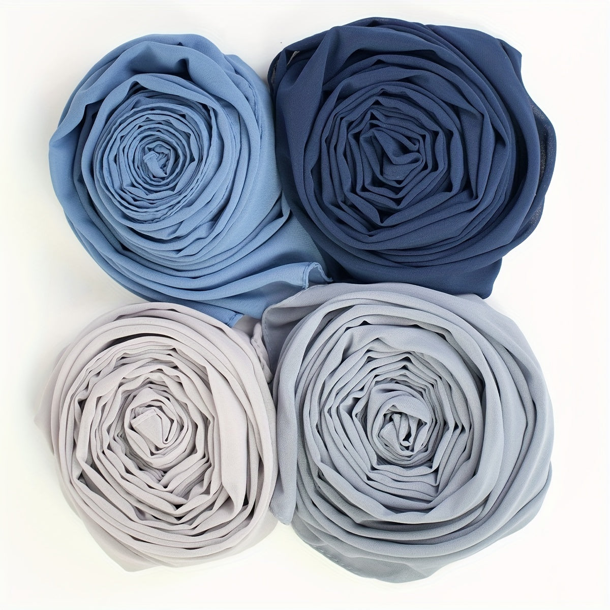 4pcs Chiffon Scarf Solid Hijab Thin Breathable Shawl Women Casual Headscarf