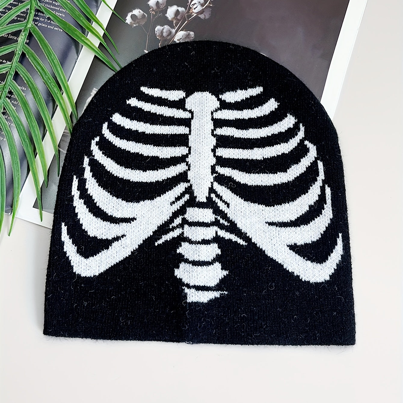 Gothic Sternum Jacquard Beanie Knit Hat Hip Hop Warm Skull Cap