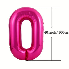 40 Inch Peach Number 0 9 Balloon for Birthday Party