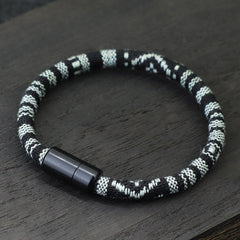 Men's Braided Leather Bracelet Bangle - Gift For Son