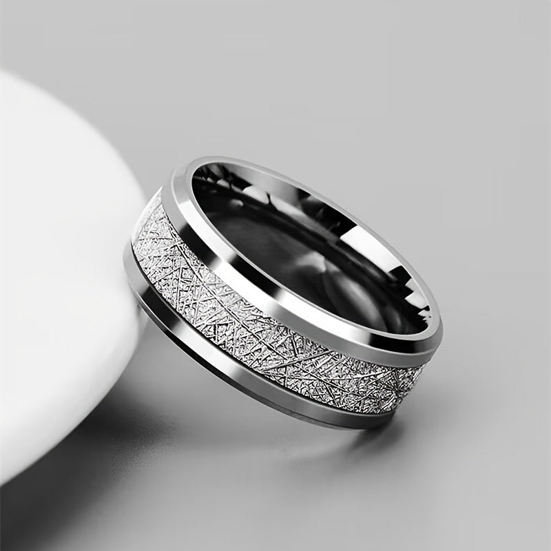 Men's Rime Pattern Titanium Steel Ring