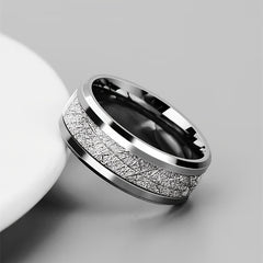 Men's Rime Pattern Titanium Steel Ring