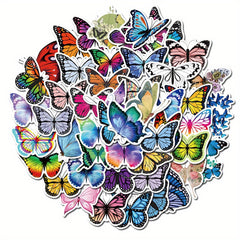 50pcs Butterfly Stickers Laptop Phone Skateboard DIY Notebooks Scrapbooks