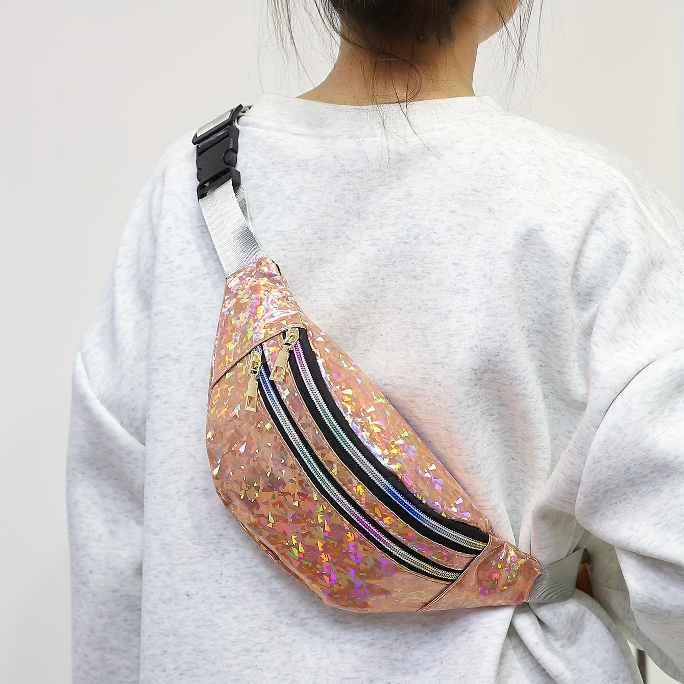 Holographic PVC Chest Bag Waterproof Crossbody Fanny Pack
