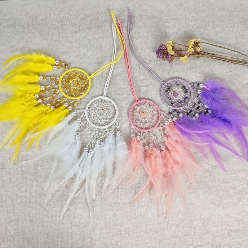 Feather Dream Catcher Mesh Wind Chime Car Pendant