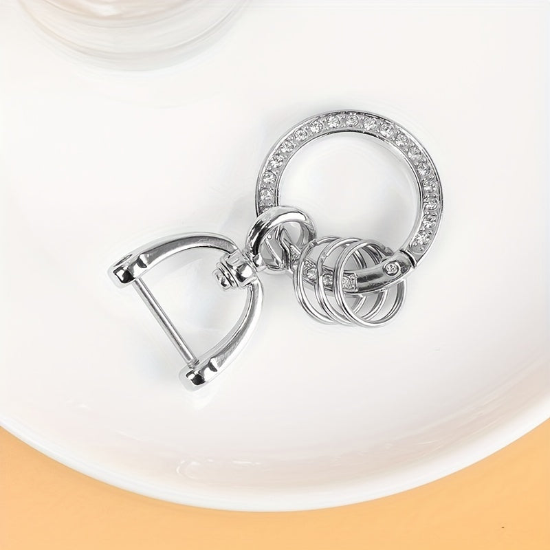 Rhinestone Studded Car Keychain Keyring