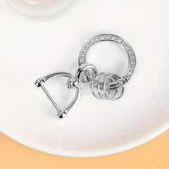 Rhinestone Studded Car Keychain Keyring