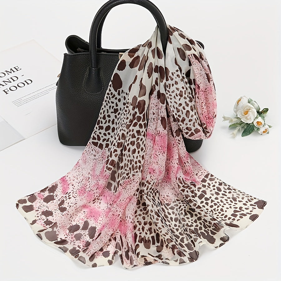 Bohemia Chiffon Scarf Vintage Leopard Animal Print Shawl