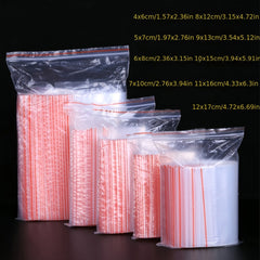 100 Pcs Clear Zipper Bags for Cloths Jewerly Tiny Items
