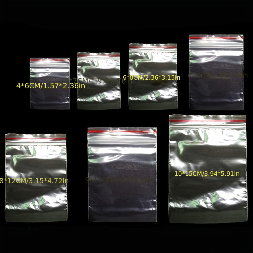 100 Pcs Clear Zipper Bags for Cloths Jewerly Tiny Items