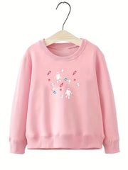 Girls Futuristic Astronauts Sweatshirt Crew Neck Top