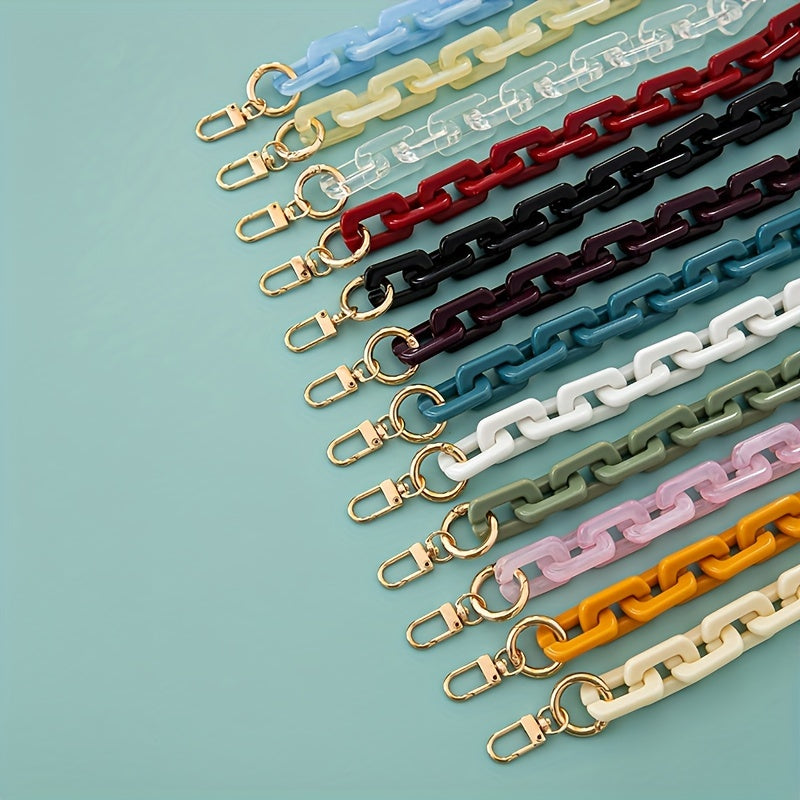 Acrylic Chain Long Handbag Strap With Buckle - Replacement for Purse