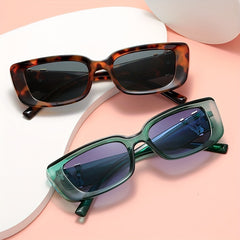 Men's Retro Rectangle Frame Sunglasses UV 400 Protection