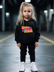 Girls Boys 2pcs Hooded Pullover Pants Set For Spring Fall
